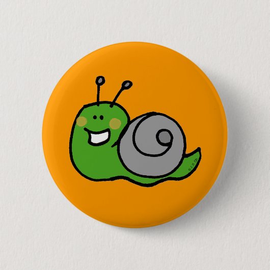 Badge Rond 5 Cm Escargot vert (Devant)