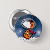 Badge Rond 5 Cm ESPACE | Astronaute de Snoopy (Devant & derrière)