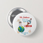 Badge Rond 5 Cm Espace De Ce Monde Appréciation De Professeurs (Devant & derrière)