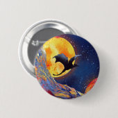 Badge Rond 5 Cm Espace extra-atmosphérique de dragon d'imaginaire (Devant & derrière)
