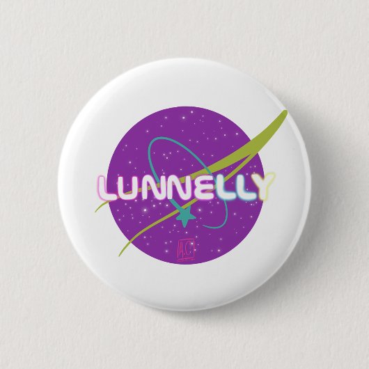 Badge Rond 5 Cm Espace lunaire - AC (Devant)