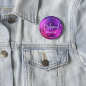 Badge Rond 5 Cm Espace rose et violet & Étoiles Faux Galaxy Brides (En situation)