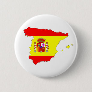 Badge Rond 5 Cm espagne drapeau de la carte forme espagne