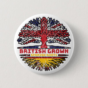 Badge Rond 5 Cm Espagne Espagne Royaume-Uni Royaume-Uni British Tr