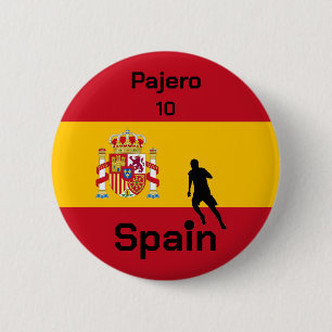 Badge Rond 5 Cm Espagnol Football, personnalisable