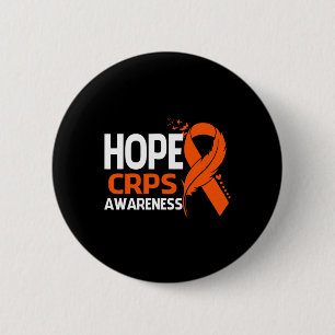 Badge Rond 5 Cm Espère CRPS Mois de sensibilisation Orange Ribbon 