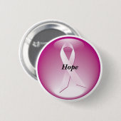 Badge Rond 5 Cm Espoir de bouton de conscience de cancer du sein (Devant & derrière)