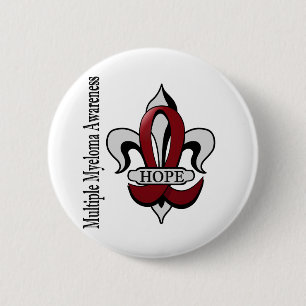 Badge Rond 5 Cm Espoir de myélome multiple de Fleur De Lis