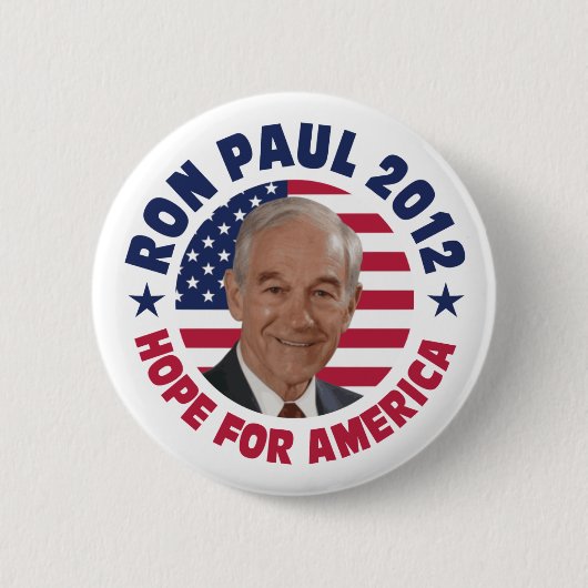 Badge Rond 5 Cm Espoir de Ron Paul pour l'Amérique (Devant)