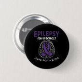 Badge Rond 5 Cm Espoir D'Une Sensibilisation Cure À L'Épilepsie (Devant & derrière)