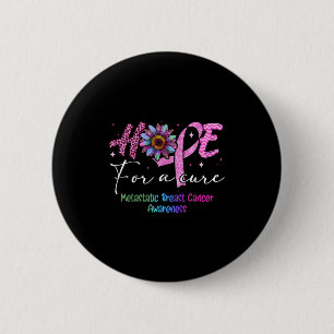 Badge Rond 5 Cm Espoir D'Une Sensibilisation Cure Au Cancer Du Sei