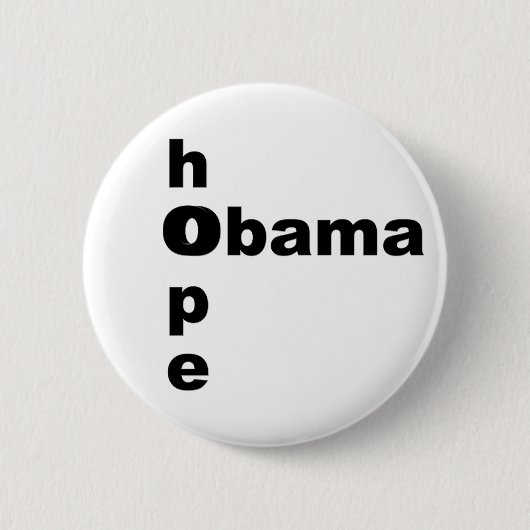 Badge Rond 5 Cm Espoir et Obama (Devant)