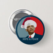 Badge Rond 5 Cm Espoir et paix d'Obama (Devant & derrière)