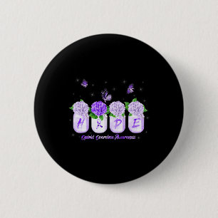 Badge Rond 5 Cm Espoir Hydrangea Fleur Papillon Surdose d'Opioïdes