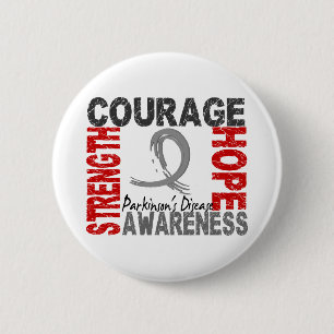Badge Rond 5 Cm Espoir Parkinson de courage de force