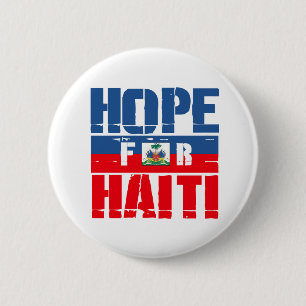 Badge Rond 5 Cm Espoir pour le Haïti