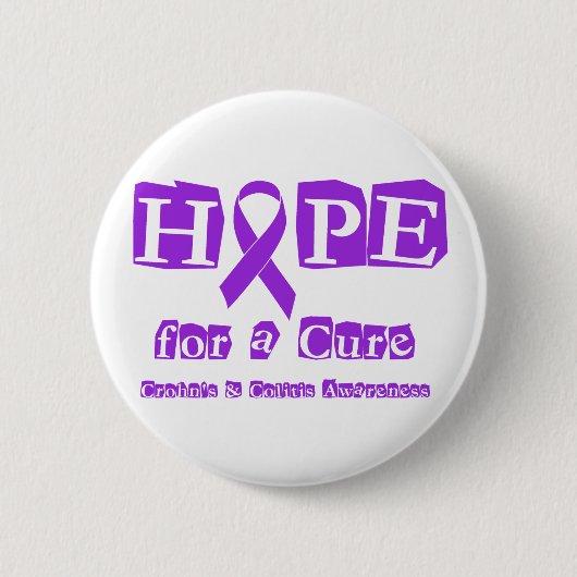Badge Rond 5 Cm Espoir pour un traitement pour Crohn et colite (Devant)