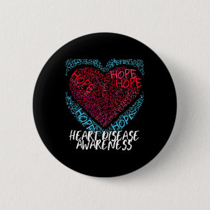 Badge Rond 5 Cm Espoir rouge pour la sensibilisation à la maladie