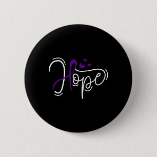 Badge Rond 5 Cm Espoir Ruban Violet Sensibilisation Récupération d