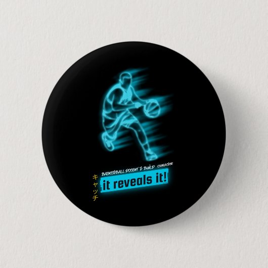 Badge Rond 5 Cm Esprit de basket-ball (Devant)