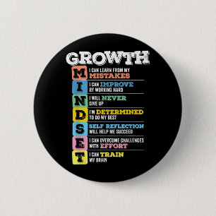 Badge Rond 5 Cm Esprit de Croissance Classe Motivation Cérébrale E