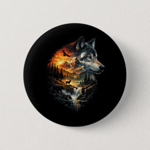 Badge Rond 5 Cm Esprit de la nature sauvage