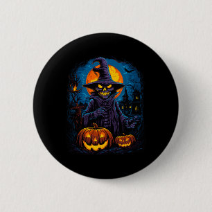 Badge Rond 5 Cm Esprit De La Nuit Halloween Scary Éffrayant Fantôm