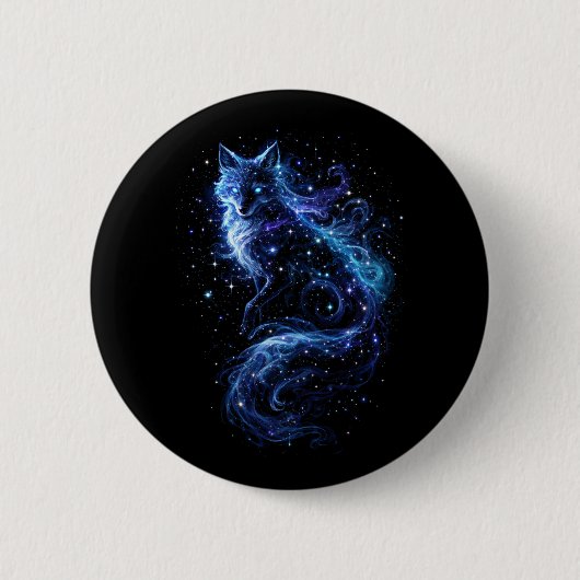 Badge Rond 5 Cm Esprit de renard céleste (Devant)