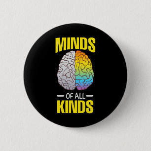Badge Rond 5 Cm Esprit De Toutes Sortes Neurodiversité AHDH LD Awa
