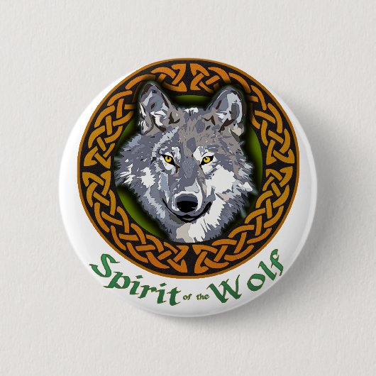 Badge Rond 5 Cm Esprit du loup (Devant)