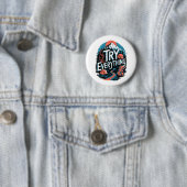 Badge Rond 5 Cm Essayer tout (En situation)
