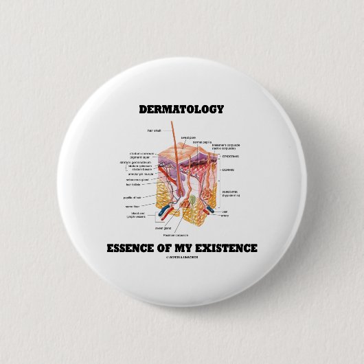 Badge Rond 5 Cm Essence de dermatologie de mon existence (Devant)