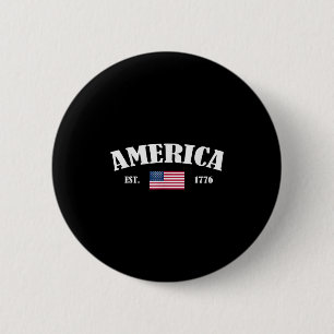 Badge Rond 5 Cm Est 1776 Drapeau américain patriotique 4 juillet A