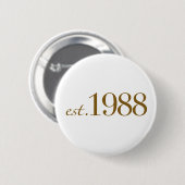 Badge Rond 5 Cm Est 1988 (Devant & derrière)