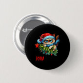 Badge Rond 5 Cm Est-Ce Que Ce Jolly Assez Drôle Chat Noël Sarcasti (Devant & derrière)