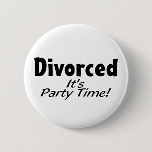 Badge Rond 5 Cm Est divorcé lui le temps de partie