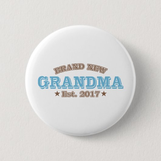 Badge Rond 5 Cm Est tout neuf de grand-maman. 2017 (bleu) (Devant)