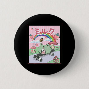 Badge Rond 5 Cm esthétique Cottagecore skate Frog buvant