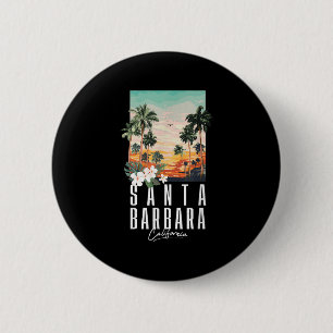 Badge Rond 5 Cm Esthétique de la plage de Californie Santa Barbara
