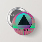 Badge Rond 5 Cm esthétique des ondes de vapeur (Devant & derrière)