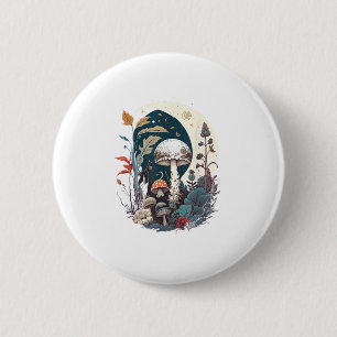 Badge Rond 5 Cm Esthétique Goblincore et Cottagecore Champignon Bo