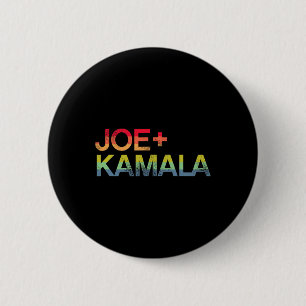 Badge Rond 5 Cm Et Kamala Bold Retro Rainbow Pride Biden Harris