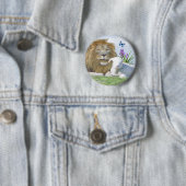 Badge Rond 5 Cm Et le Lion couchera avec l'Agneau (En situation)