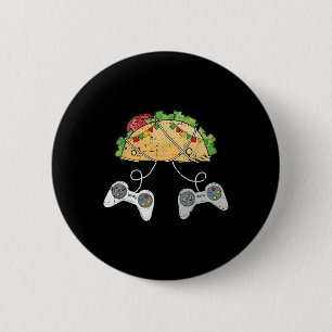 Badge Rond 5 Cm Et Tacos Cinco De Mayo Vidéo-jeu Nourriture Mexica
