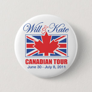 BADGE ROND 5 CM ET VISITE CANADIENNE DE KATE