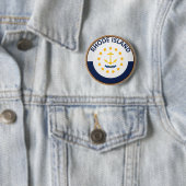 Badge Rond 5 Cm État de bouton de joint de drapeau d'île de Rhode (En situation)