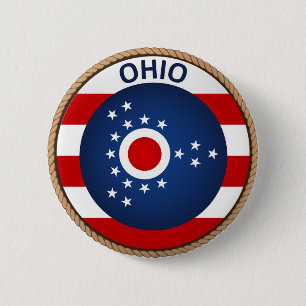 Badge Rond 5 Cm État de bouton de joint de drapeau d'Ohio