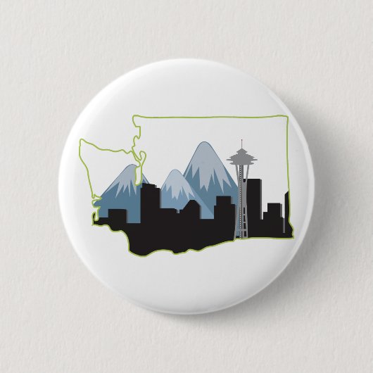 Badge Rond 5 Cm État de Washington (Devant)