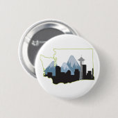 Badge Rond 5 Cm État de Washington (Devant & derrière)