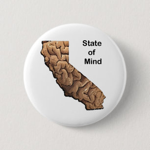 Badge Rond 5 Cm État d'esprit : Californie